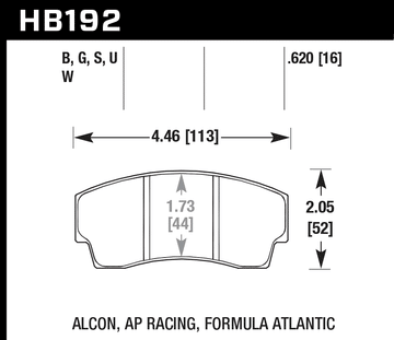 Hawk Brake Pad Set HB192G.620 DTC-60 - 0