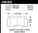 Hawk Brake Pad Set HB193U.670 DTC-70-2