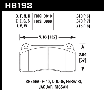 Hawk Brake Pad Set HB193Z.670 Performance Ceramic - 0