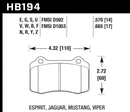 Hawk Brake Pad Set HB194G.570 DTC-60-2
