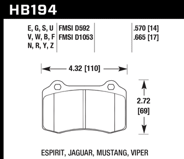 Hawk Brake Pad Set HB194U.570 DTC-70 - 0