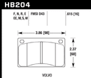 Hawk Brake Pad Set HB204S.615 HT-10-2