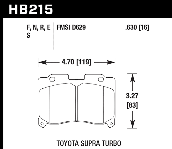 Hawk Brake Pad Set HB215S.630 HT-10