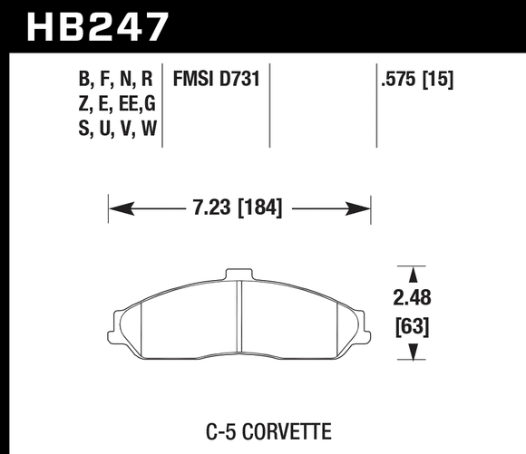 Hawk Brake Pad Set HB247U.575 DTC-70
