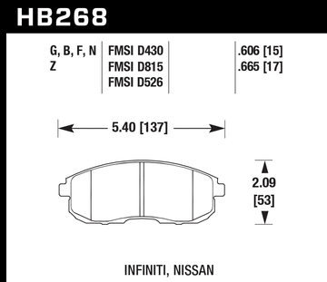 Hawk Brake Pad Set HB268Z.665 Performance Ceramic - 0