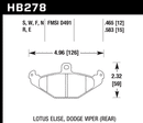 Hawk Brake Pad Set HB278S.465 HT-10-2