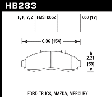 Hawk Brake Pad Set HB283P.650 Super Duty - 0