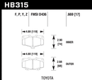 Hawk Brake Pad Set HB315F.669 HPS-2