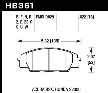 Hawk Brake Pad Set HB361G.622 DTC-60 - 0