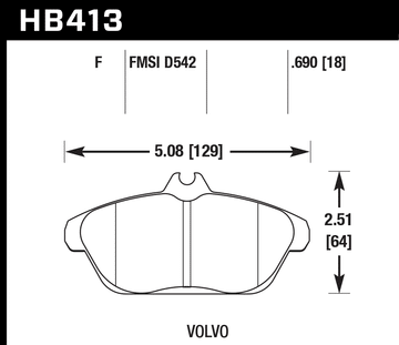 Hawk Brake Pad Set HB413F.690 HPS - 0