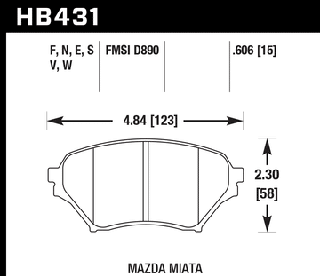 Hawk Brake Pad Set HB431E.606 Blue - 0