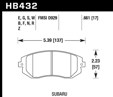 Hawk Brake Pad Set HB432Z.661 Performance Ceramic - 0