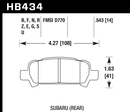 Hawk Brake Pad Set HB434F.543 HPS-2