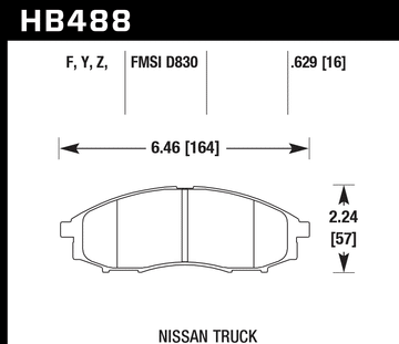 Hawk Brake Pad Set HB488Z.629 Performance Ceramic - 0