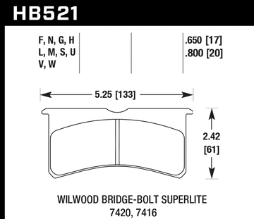 Hawk Brake Pad Set HB521G.800 DTC-60 - 0