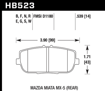 Hawk Brake Pad Set HB523G.539 DTC-60 - 0