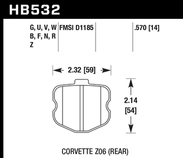 Hawk Brake Pad Set HB532U.570 DTC-70 - 0