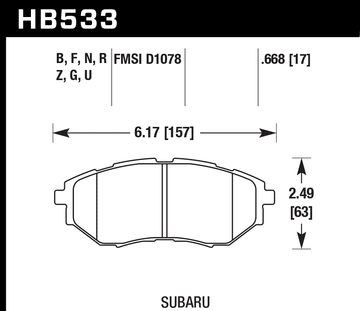 Hawk Brake Pad Set HB533Z.668 Performance Ceramic - 0