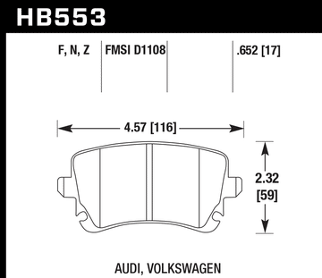 Hawk Brake Pad Set HB553Z.652 Performance Ceramic - 0