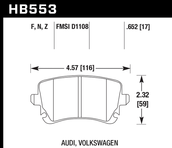 Hawk Brake Pad Set HB553Z.652 Performance Ceramic