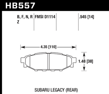 Hawk Brake Pad Set HB557Z.545 Performance Ceramic - 0