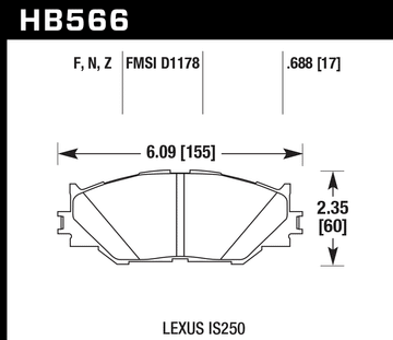 Hawk Brake Pad Set HB566z.688 Performance Ceramic - 0