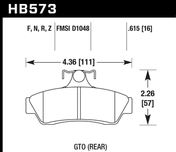 Hawk Brake Pad Set HB573Z.615 Performance Ceramic - 0