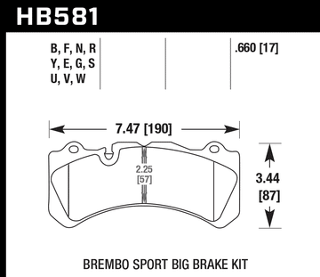Hawk Brake Pad Set HB581G.660 DTC-60 - 0