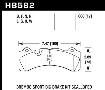 Hawk Brake Pad Set HB582G.660 DTC-60 - 0