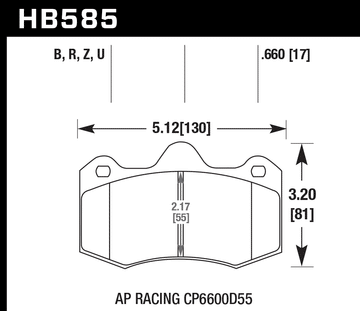 Hawk Brake Pad Set HB585U.660 DTC-70 - 0
