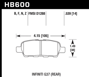 Hawk Brake Pad Set HB600Z.539 Performance Ceramic - 0