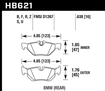 Hawk Brake Pad Set HB621Z.638 Performance Ceramic - 0