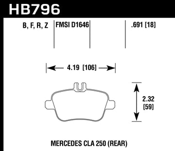 Hawk Brake Pad Set HB796Z.691 Performance Ceramic - 0