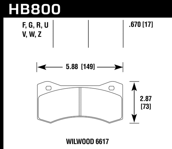 Hawk Brake Pad Set HB800G.670 DTC-60
