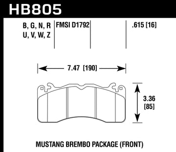 Hawk Brake Pad Set HB805Z.615 Performance Ceramic - 0