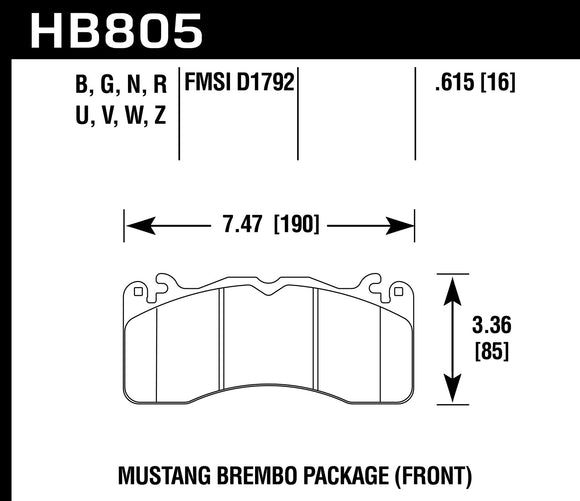 Hawk Brake Pad Set HB805Z.615 Performance Ceramic