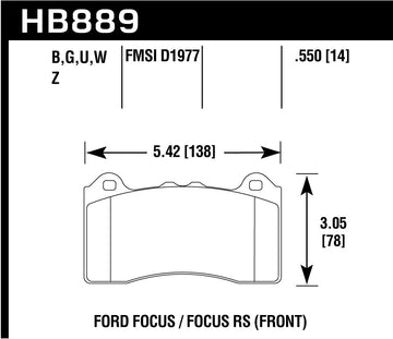 Hawk Brake Pad Set HB889Z.550 Performance Ceramic - 0