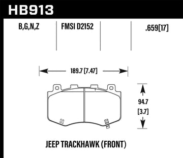 Hawk Brake Pad Set HB913Z.659 Performance Ceramic - 0