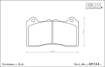 Endless Brake Pad Set HP744 MX72 - 0