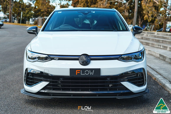 FLOW Designs  MK8 Golf R Front Lip Splitter Extensions (Pair) - MODE Auto Concepts
