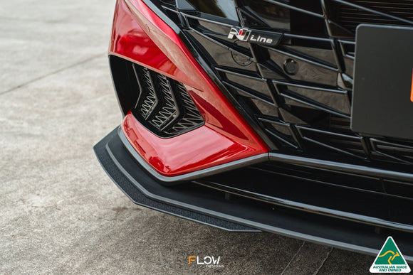 FLOW Designs  CN7 i30 N Line Sedan 2020 - 2022 Front Lip Splitter Extensions (Pair) - MODE Auto Concepts