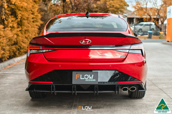 FLOW Designs  CN7 Elantra N Line Sedan 2020 Rear Spoiler Extension - MODE Auto Concepts