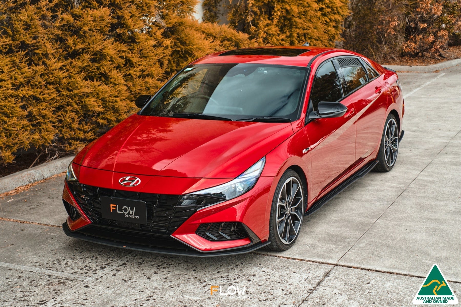 FLOW Designs  CN7 Elantra N Line Sedan 2020 Front Lip Splitter & Mounting Brace - MODE Auto Concepts