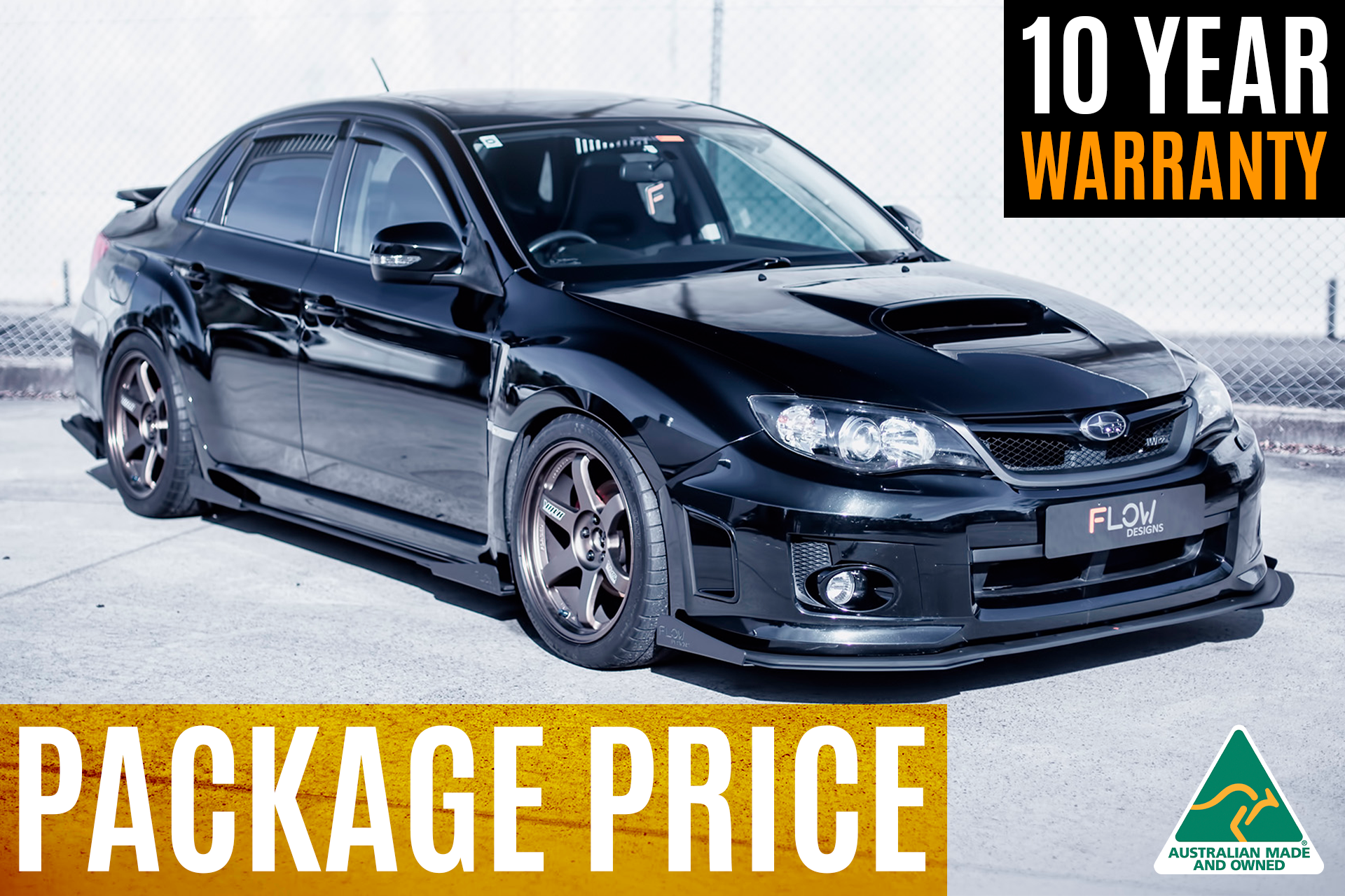 FLOW Designs  Impreza WRX / STI G3 Sedan FL Full Lip Splitter Set - MODE Auto Concepts