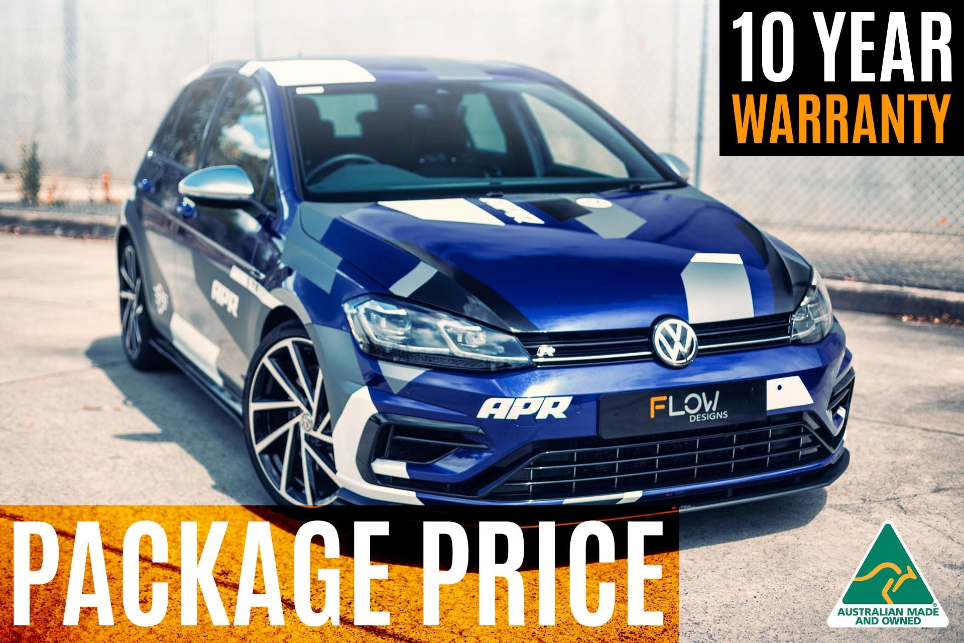 FLOW Designs  MK7.5 Golf R Full Lip Splitter Set with Flow-Lock Rear Diffuser - MODE Auto Concepts