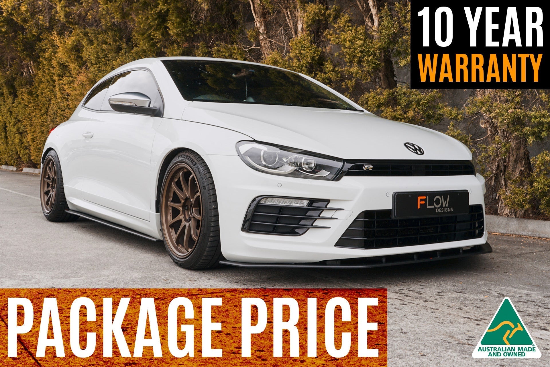 FLOW Designs  Scirocco R FL V3 Full Lip Splitter Set - MODE Auto Concepts