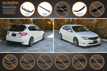 FLOW Designs  Impreza WRX/RS G3 Hatch PFL Full Lip Splitter Set - MODE Auto Concepts