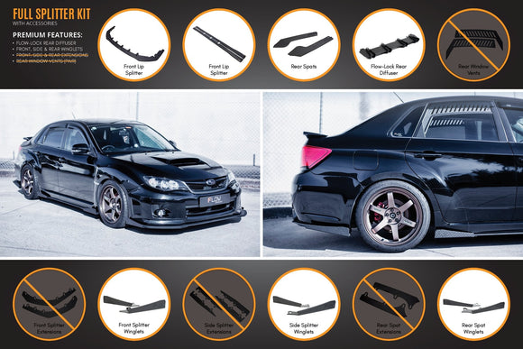 FLOW Designs  Impreza WRX / STI G3 Sedan FL Full Lip Splitter Set - MODE Auto Concepts