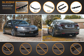 FLOW Designs  CU2 Accord Euro Full Lip Splitter Set - Standard - MODE Auto Concepts
