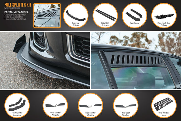 FLOW Designs  VE Commodore S1 Wagon Full Lip Splitter Set - MODE Auto Concepts